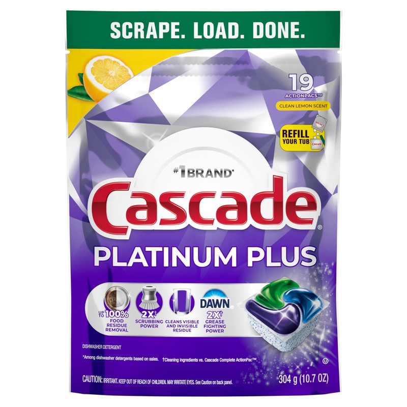 Cascade Platinum Plus Dishwasher Pods, Dishwasher Detergent, Dish Detergent Soap,