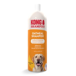 KONG Oatmeal Dog Shampoo, Soothes & Moisturizes, Oatmeal & Honey Scent - 18 fl oz, Biodegradable, pH-Balanced, Sulfate-Free, Cruelty-Free, for Sensitive Skin, All Coat Types, Made in USA