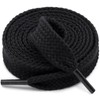 DELELE Flat Fat Shoe Laces: 5/8 Inches Wide Black Athletic