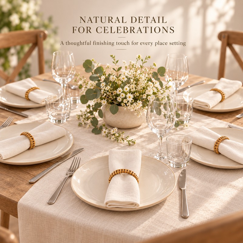 12 Piece Woven Napkin Ring Set Bohemian Napkin Holders for