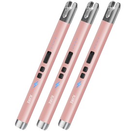 IUIRE Electric Candle Lighter USB C Plasma Arc Lighter Rechargeable Windproof Flameless (3 Pack - Rosegold)