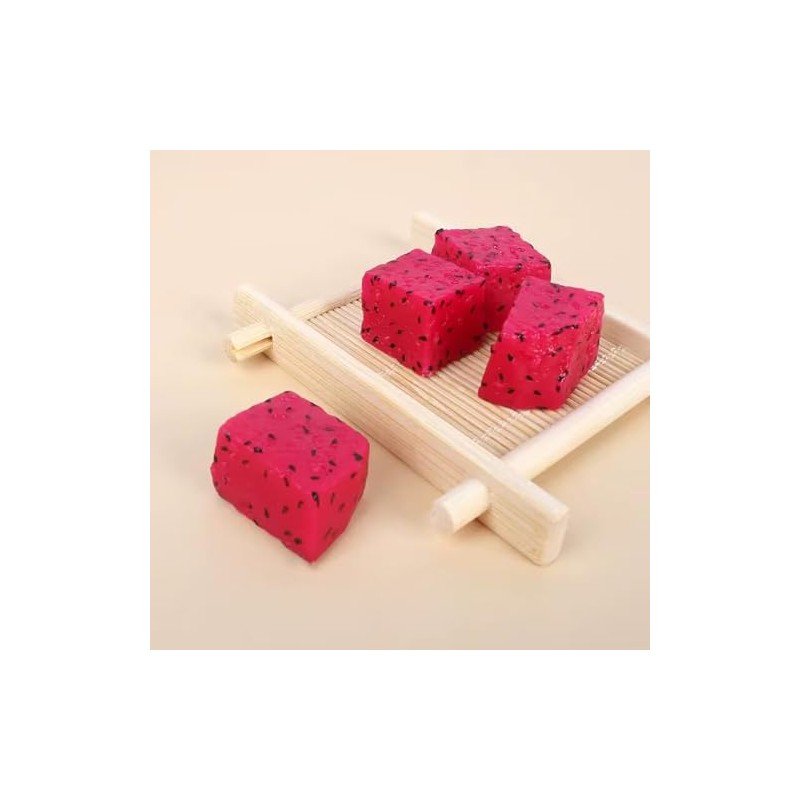 Piezas Rebanadas Fruta Dragón Artificial Realistas Bloques Pitaya Falsos Forma