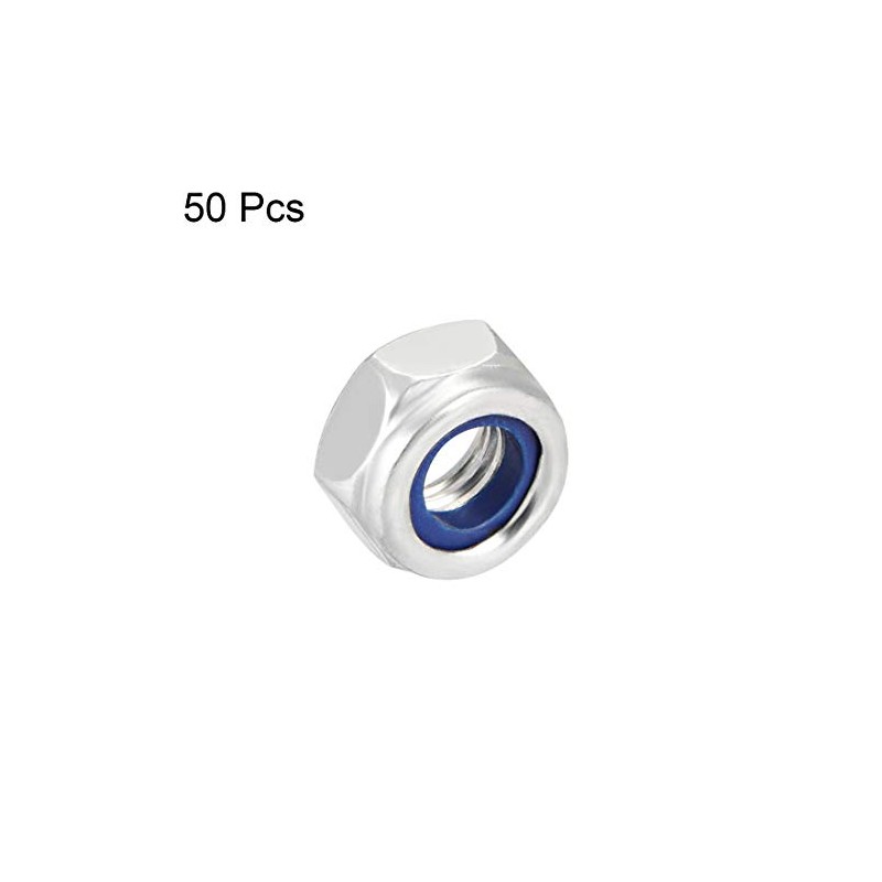 sourcing map M6 x1mm Nylon Insert Hex Lock Nuts, Carbon