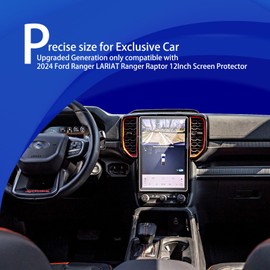 Only for 2025 2026 Ford Ranger LARIAT/Raptor Screen Protector for Ford Ranger 2026 2025 2024 Accessories 12Inch TouchScreen Clear Display Protector Film infotainment screen protector Tempered Glass 12''