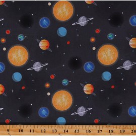 Riley Blake Cotton Outer Space Planets Solar System Out of this World Fabric BTY D782.68