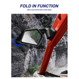 ZIDIYORUO X3 Side Mirrors, Adjustable Folding Maverick X3 Side Mirrors Compatible with Maverick X3 Max XRS XDS Turbo R RR 2017 2018 2019 2020 2021 2022 2023 (With 2pcs of Blind Spot Mirror), Black