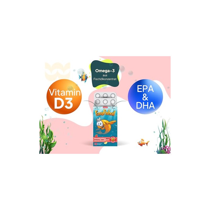 EasyFishoil Omega 3 Jelly for Children with D3 for 30