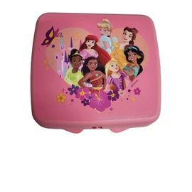 Tupperware Sandwich Box Sandwich Box Lunch Box Square with Hinge and Lock Pink Princess Princess