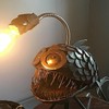 CAFELE Rustic USB Angler Fish Lamp, Shark Lamp Steampunk Style