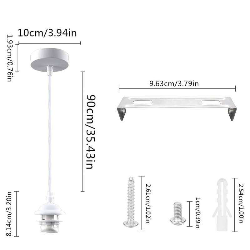 OMIGA 2 Pieces Ceiling Rose Light Fitting Vintage Pendant E27