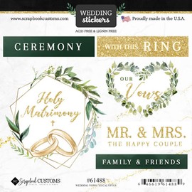 Scrapbook Customs 61488 Wedding Vows Eucalyptus Stickers
