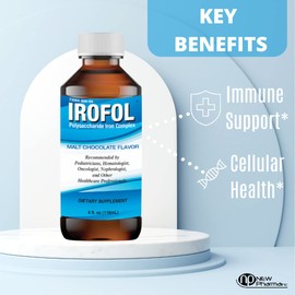 IROFOL High Potency Liquid Iron Dietary Supplement | Iron for Kids and Adults | Iron Supplement for Women and Men | Malt Chocolate Flavor | 4 fl oz (118 mL) | 100mg Polysaccharide Iron Complex for Anemia Iron Deficiency and Energy Support | Sugar Free Alcohol Free |