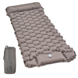 VECELO Air Mat, Camping Mat, Sleeping in the Car, 25 Seconds Inflatable, Foot Type, No Tools Required, Air Bed, Outdoor Mat, Includes Pillow, Thick, Portable, Ultra Lightweight, Compact, Disaster