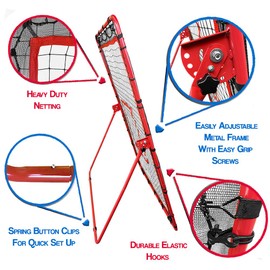 Hit Run Steal Pitchback for Baseball or Softball. Adjustable Rebounder Net for Throwing and Pitching Practice