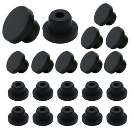 LC LICTOP Silicone Rubber Hole Plug Soft Flexible Stopper for 9/16" Hole Black 20pcs