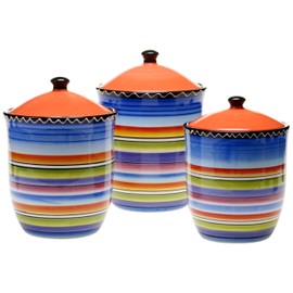Certified International Tequila Sunrise 3-Piece Canister Set, 56-Ounce, 68-Ounce and 96-Ounce