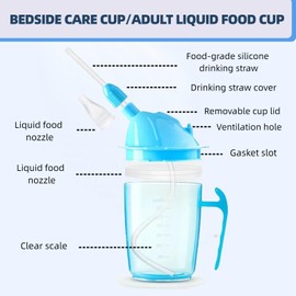 UKYCEORA Leak-proof Straw Cup, Suitable for the Elderly, Bedridden Patients, Disabled/Dysphagia People (Pink)