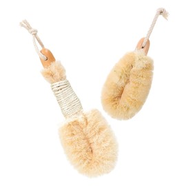 FOMIYES 2pcs Scrub Brush Sisal Shower Brush Dry Body Brush Bath Brush Bath Brush Exfoliating Brush Washer Bath Tool Body Sisal Brush Natural Sisal Body Scrubber Scrubbers Wood
