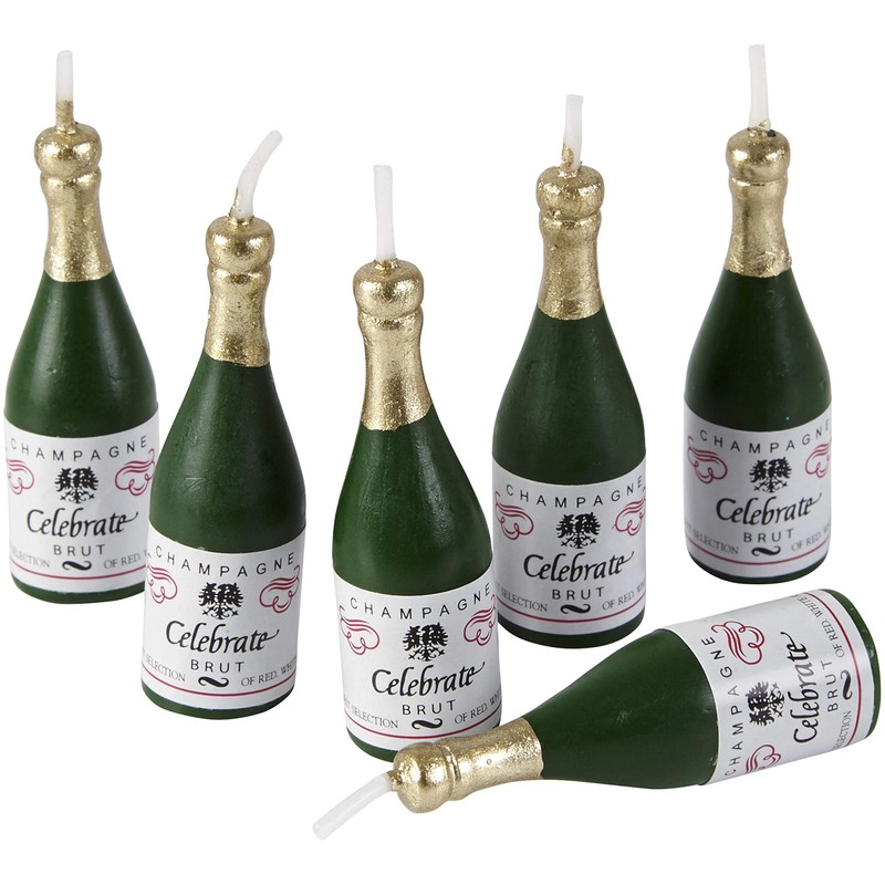 Wilton Champagne Bottle Candles For Cake Decorations, Birthday Candles With