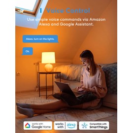 meross Smart Light Bulb, Smart Wi-Fi LED Bulbs Compatible with Alexa and SmartThings, Dimmable E26 Multicolor 2700K-6500K RGBWW, 810 Lumens 60W Equivalent, No Hub Required