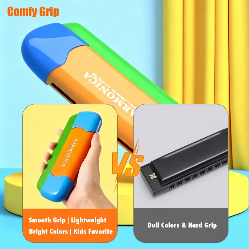 Harmonica for Kids Beginners, 16-Hole C Key Blues Harmonica, Early