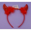 Fun pair of red sequin Devils horns on head band,