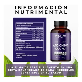 Ajo Chino Suplemento Alimenticio 500mg 90 Capsulas Prettan