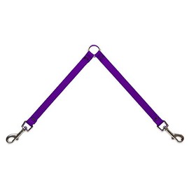 Coupler for Walking Two Small Dogs Together, 1/2" Wide Purple by Lupine, 18" Long