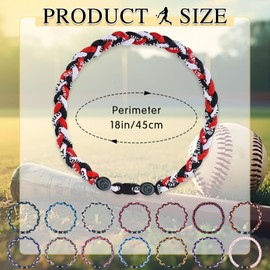 Lmuwecno 18 Inch Baseball Necklaces Three Braided Rope Tornado Men Women Baseball Sports Necklace, Ideal Accessories for Baseball Teams and Enthusiasts