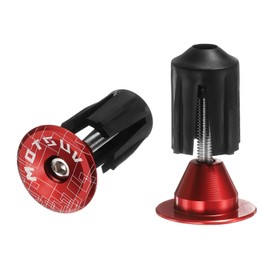 sourcing map Bar End Plugs Aluminum Handlebar End Caps Bike Plugs 0.7oz Expanding Locking for MTB Road BMX Fixed Gear Bike, Red