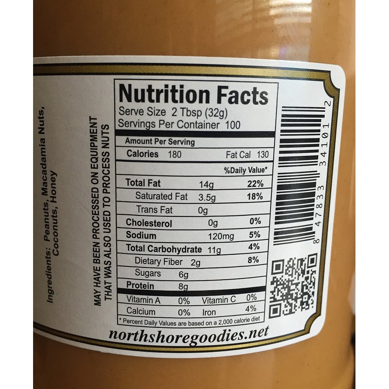 Macadamia Nut Honey Coconut Peanut Butter - 2lbs