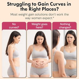 BBL Gummies for Women's Curves - Weight Gainer for Women with Aguaje, Pueraria Mirifica & Fenugreek | Bigger Butt Growth & Hips Enhancement Booty Gumm