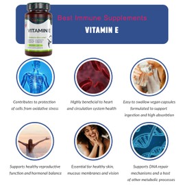 100% Natural Vitamin E 500iu Improved Formula Premium Natural Product Ideal Strength 100 Vegan Capsules Highest bioavailability