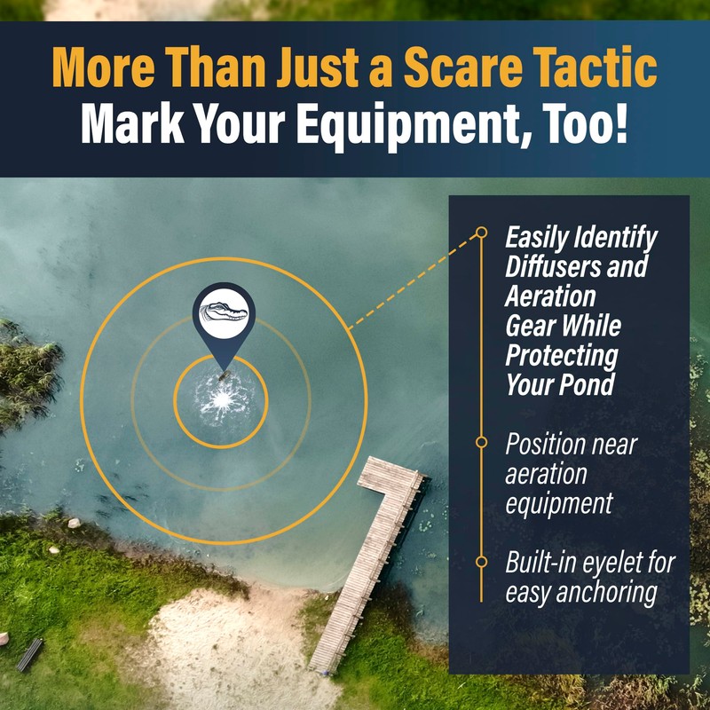 Outdoor Water Solutions Floating Alligator | Predator Deterrent | Pond