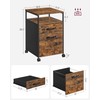 VASAGLE File Cabinet, Mobile Filing Cabinet with Wheels, 2 Drawers,