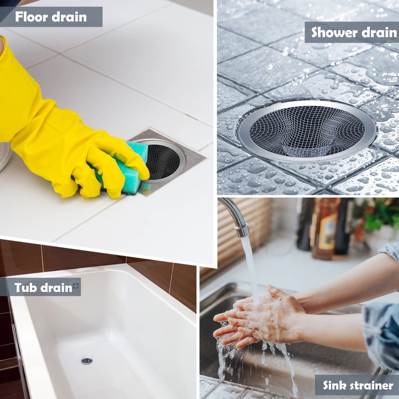 Shimeyao 100 Pcs 2.75 Mesh Sink Strainers Stainless Steel Drain