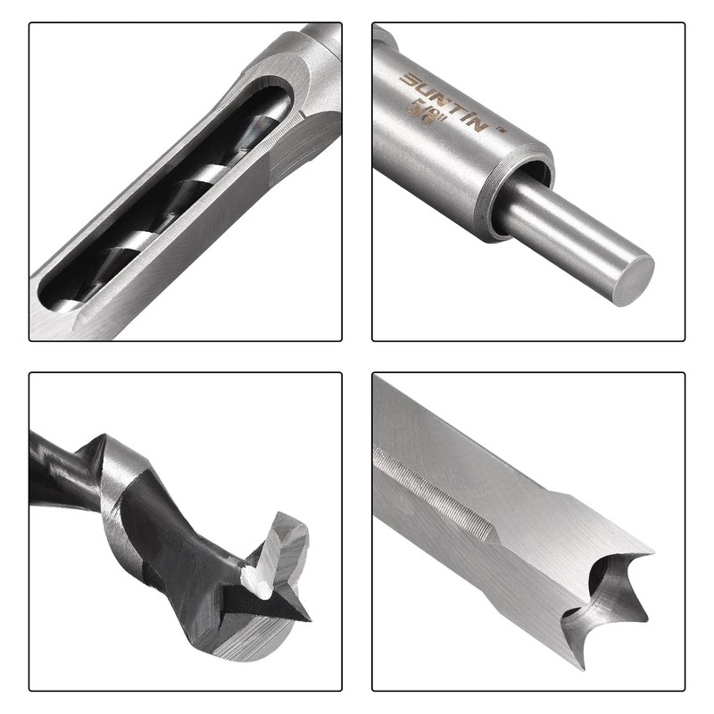 uxcell Square Hole Drill Bits for Wood 5/8" x 213mm