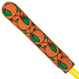 Alignment Stick Head Cover, Orange PU Leather Full Orange Fruit Embroidered Club Protector, Stores A Pair of Golf Alignment Rods, Classic Golf Training Aid Accessories