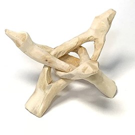 Sedona's Magic Cobra Stand, Set of 5, White, Height 2.0 x Diameter 3.9 inches (5 cm) x Diameter 3.9 inches (10 cm), Wooden Stand, Tripod, Natural Stone, Display Stand