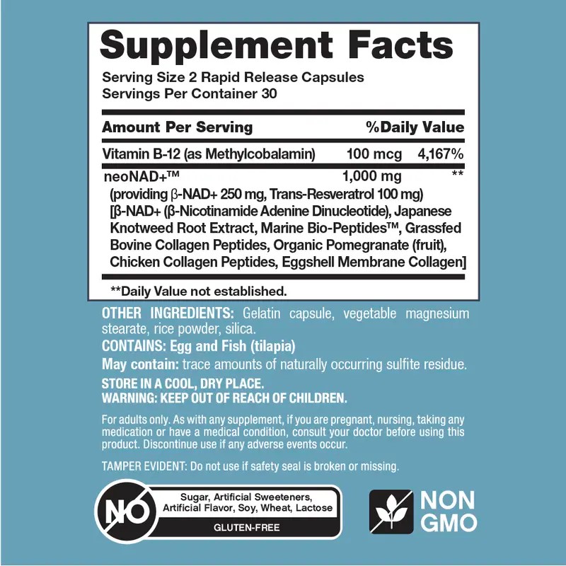 Resveratrol Capsules with Multi Collagen Bio-Peptides for Women 60 Count