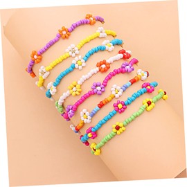 NOLITOY Sets Beaded Flower Bracelets Women's Gold Bracelet Fashion Anklet for Special Days Pcs