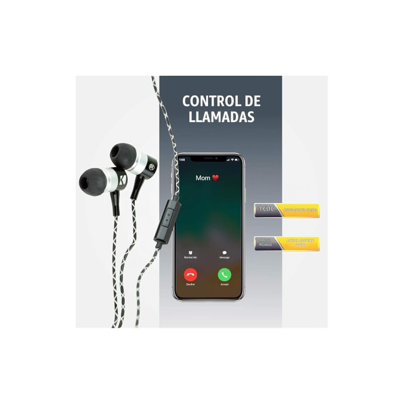 Kicker Auriculares con cable EB54 con micrófono | Grandes auriculares