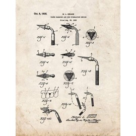 Tooth Cleaning and Gum Stimulating Device Patent Print Old Look (11" x 14") M14156