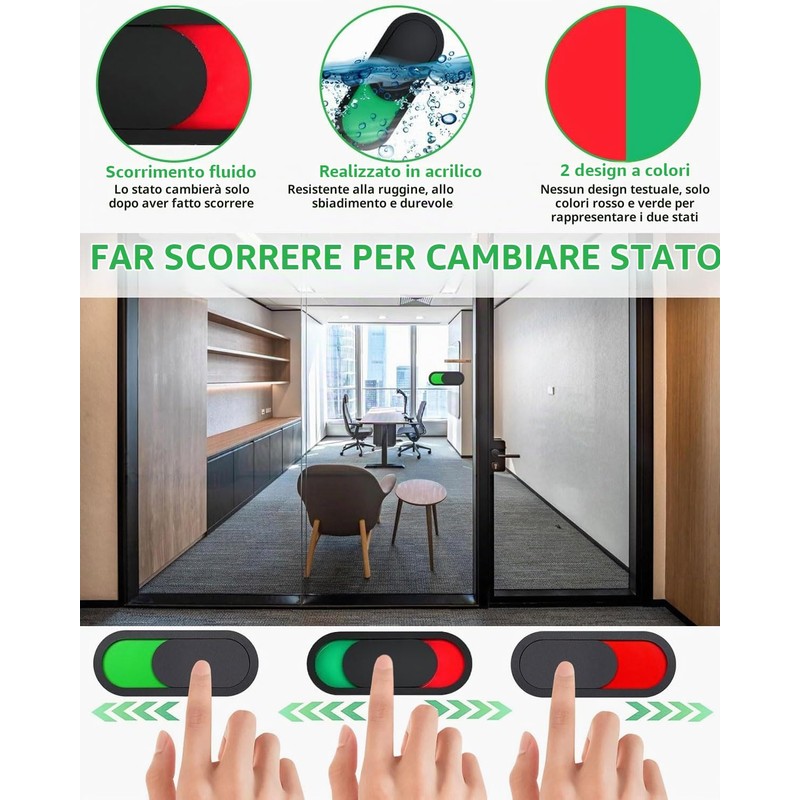LEEQBCR 2 Pezzi Cartello Privacy, Indicatore per Porta Scorrevole per