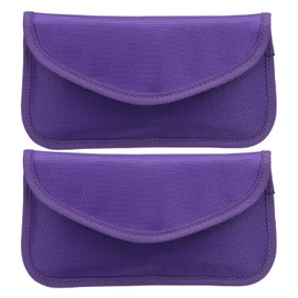PATIKIL Faraday Bags, 2 Pack 6.5 Inch Signal Blocking Key Pouch Anti-Theft Car Protection Cell Phone RFID GPS Shielding Wallet for Privacy Card Protection, Purple