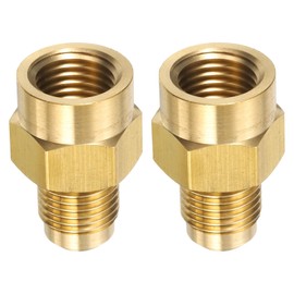 QUARKZMAN 2 Pieces Brass Flare Pipe Fitting 5/16" OD x 1/4" NPT Female Half Union Gas Adapter Flare Brass Couplings Pipe Connector for Gas Systems