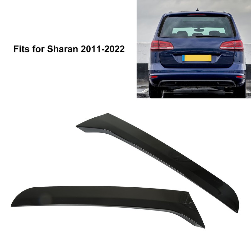 2 Pcs Rear Window Spoiler Glossy Black Left Right Side