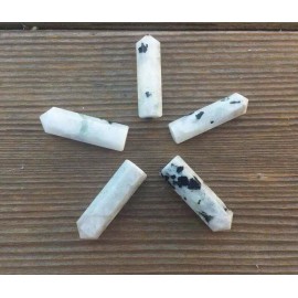 NATURAL RAINBOW MOONSTONE SINGLE TERMINATED GEMSTONE CRYSTAL PENCIL POINT (ONE)