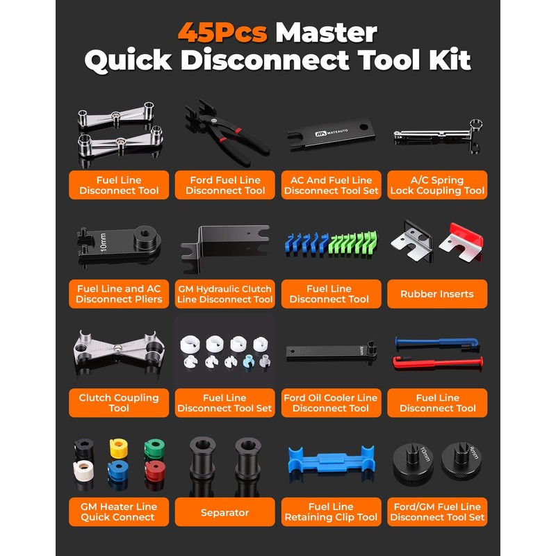 MateAuto 45 Piece Fuel Line Disconnect Tool Set