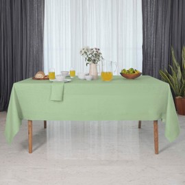 D'Moksha Homes Linen Tablecloth 60 x 102 Inch - 100% Pure Linen Sage Green Tablecloth - Machine Washable Dining Tablecloth for Rectangle Tables for Summer